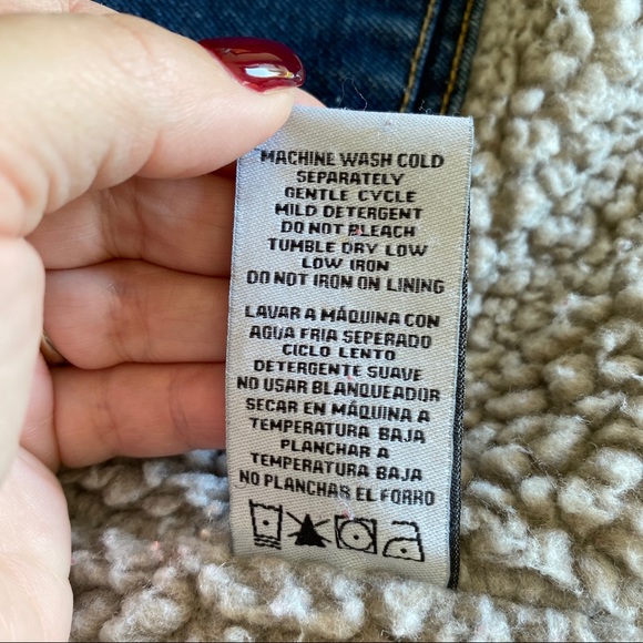 Vtg Wrangler denim Sherpa lined vest S - Picture 10 of 10